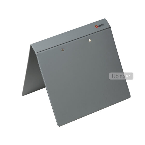 A4 gray PVC 2 D ring binder with 2c logo silkscreen printing-front-view