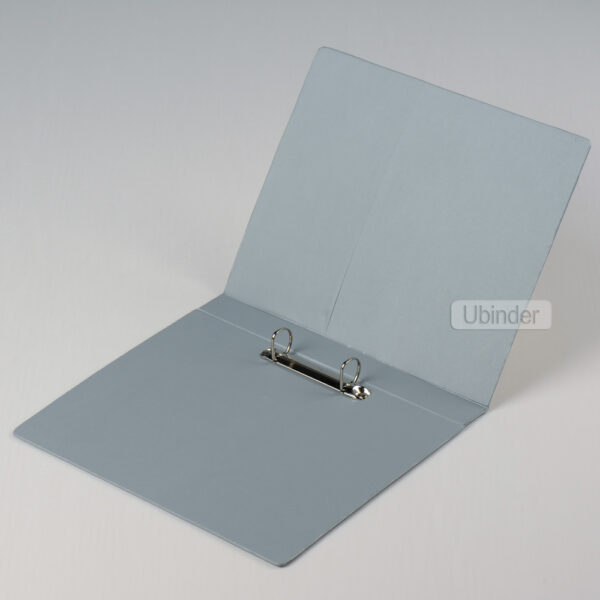 A4 gray PVC 2 D ring binder with 2c logo silkscreen printing-front-view